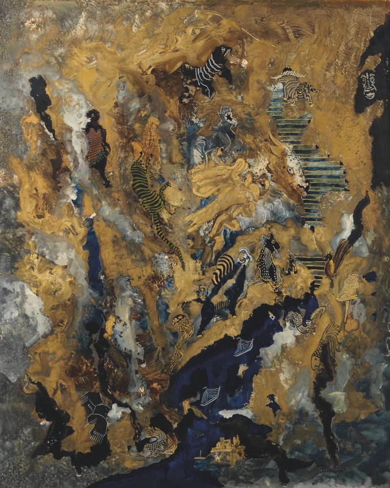 SIMON LISSIM (1900-1981) Ascent to Heaven Signed and dated ‘Simon Lissim 59’ (lower right) Mixed