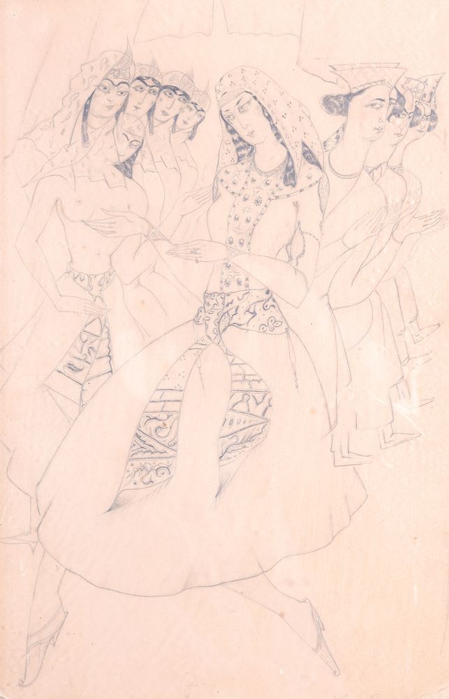 Lado Gudiashvili (1896-1980) Georgian dancers signed, inscribed ‘Gudiashvili Paris’ (lower right)