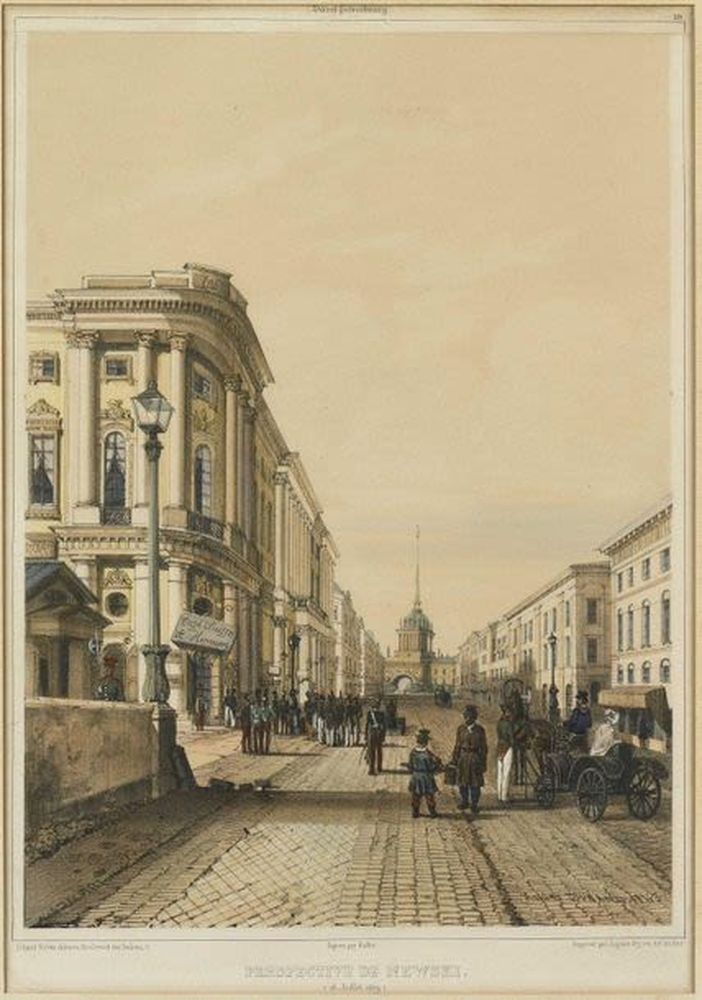 André Durand (1807-1867) Auguste Raffet (1804-1860) Nevsky Prospekt, July 16, 1839 lithograph on