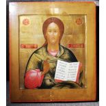 AN ICON «CHRIST PANTOCRATOR» Kinechma (Russia), end of the 19th century Wood, gesso, gold leaf,