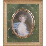 UNKNOWN ARTIST Portrait of Princess Catherine Bagration (1783-1857) watercolor and gouache on bone