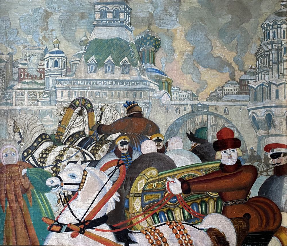 Leonid MIKHAILOVICH BRAILOVSKY (1867-1937) Moscow. The festivities oil on canvas 63 x 75.5 cm