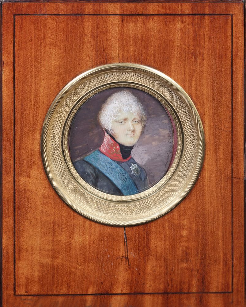 A portrait Miniature of the Emperor Alexander I (1777-1825) signed and dated ‘1820’ (along the right