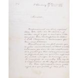 SUVOROV A.A. (1804-1882), AUTOGRAPH A letter addressed to Guillaume-Henri-Francois Castres de Tersac