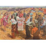 GLUKHIKH ALEKSANDR GAVRILOVICH (1932-2014) Harvest festival oil on canvas 148 x 198 cm painted in