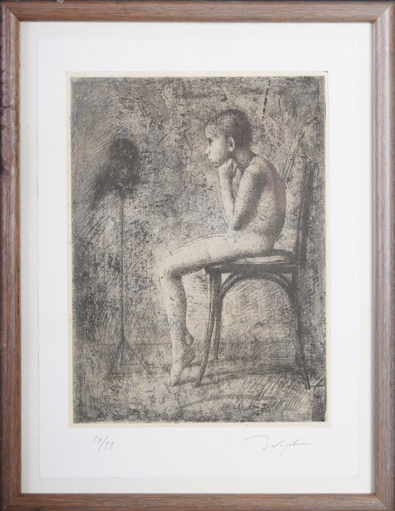 BORIS ZABOROV (1935-2021) Seated boy signed illegibly in pencil (lower right) and numbered in pencil - Image 2 of 2