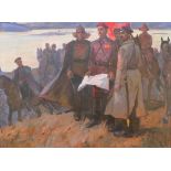 Martemyan Vasilevich Kazarbin (1938-2000) Grigory Kotovsky oil on canvas 139 x 189 cm painted in