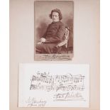 RUBINSTEIN A.G. (1829-1894) Autographed photograph on pastepartout. 16x11 cm. Handwritten