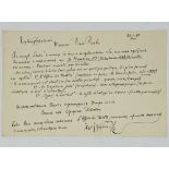 REMIZOV A. (1877-1957) A handwritten letter addressed to Denis Roche. Paris, January 20, 1927