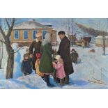 Alexey (Olexiy) Andreevich Ilyushin (1926 - 2015) Lenin with children oil on canvas 97 x 149 cm