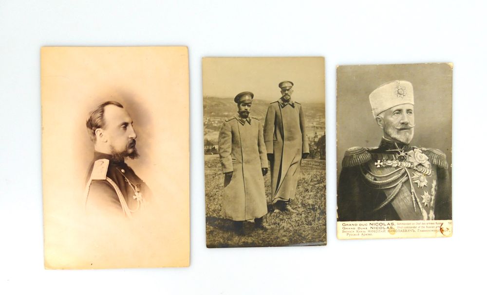 NIKOLAI NIKOLAEVICH (the younger; 1856-1929), GRAND DUKE Photographs and postcards, 1900s three