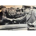 SAMARIY GURARY (1916-1998) Roosevelt greets Churchill at the airfield before meeting in Yalta,