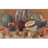 Tolkunov Egor Egorovich (1943) Still life with fruits and wine oil on canvas 83 x 133 cm painted