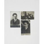 TROTSKY L.D. (1879-1940) A selected set of 3 photo cards 1) L.D. Trotsky in exile in Alma-Ata.