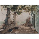 KONSTANTIN VESHCHILOV (1877-1937) Capri. Terrace signed ‘C. Westchiloff’ (lower right) color etching