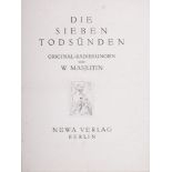 MASIUTIN V.N. (1884-1955) Die sieben Todsünden [Seven Deadly Sins]. Berlin: Newa, 1923. 15 sheets of