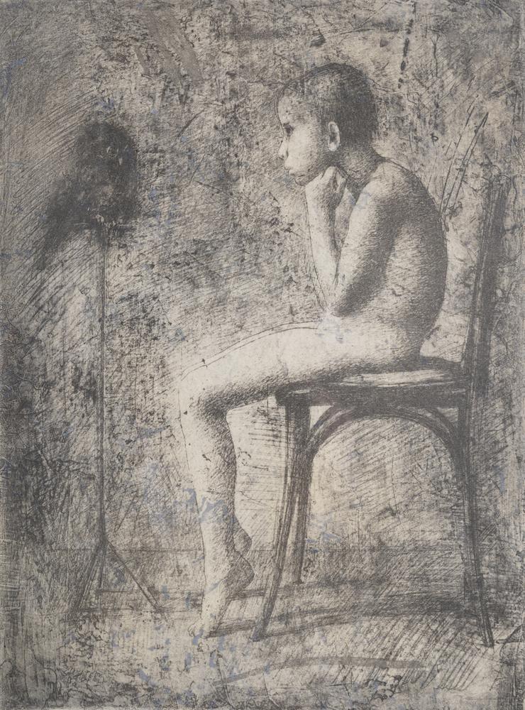 BORIS ZABOROV (1935-2021) Seated boy signed illegibly in pencil (lower right) and numbered in pencil
