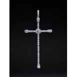 DIAMOND CROSS PENDANT 18k white gold pendant set with diamonds weighing approximately 4,35ct Length:
