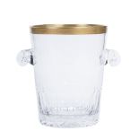 CRYSTAL CHAMPAGNE BUCKET solid crystal base, embossed gold trim decorated with floral motif