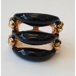GOLD, DIAMOND, AND ONYX RING