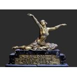 CLAIRE JEANNE ROBERTE COLINET (1880-1950) Theban dancer signed: Cl.JR. Colinet gilt bronze, on a