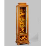 EMILE GALLE (1846-1904) Mahogany vitrine with a marquetry decoration of apple blossoms signed in the