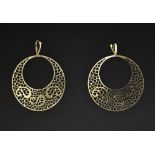 YELLOW GOLD ROUND EARRINGS Diameter: 6 cm Weight: 9 gr