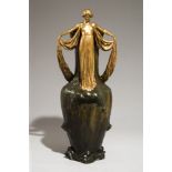 JEANNE JOZON (1868-1946) Art Nouveau monumental bronze vase ‘The dance’ (Loie Fuller) signed on base