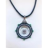 DIAMOND AND EMERALD PENDANT