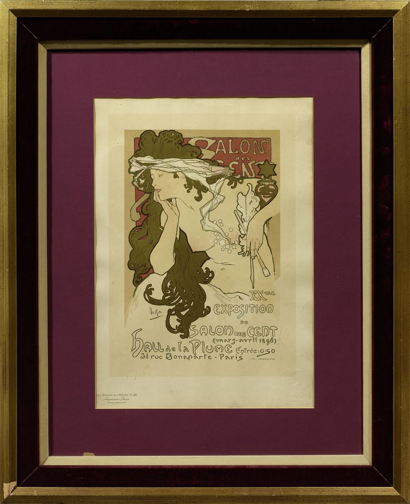 ALPHONSE MUCHA (1860-1939) Poster for ‘Salon des Cent 20th Exhibition’ signed in plate ‘Mucha’ ( - Image 2 of 3