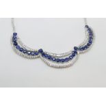 SAPPHIRE AND DIAMOND NECKLACE (Certificate I.G.L.)