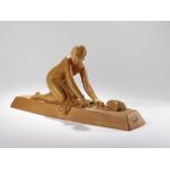 ART DECO TERRACOTTA NUDE SCULPTURE signed ‘Eribe’ and inscribed and numbered ‘Muynet Mabil AT Made