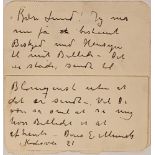 EDVARD MUNCH (1863-1944) Autograph letter with signature. 1909 EDVARD MUNCH (1863-1944) Autograph