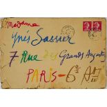 PABLO PICASSO (1881-1973) Autograph envelope to Mrs Inès SASSIER. Autograph envelope to Mrs Inès