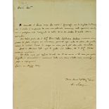 ANTONIO SCARPA (1752-1832) Autograph letter signed Pavia, 11 May 1819. 1 p. 4°. Double sheet. Letter