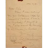 MARK TWAIN (Samuel Langhorne Clemens) (1835-1910) Autograph letter signed to James R. Osgood & Co