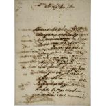 MICHEL MAZARIN (1605-1648) Autograph letter signed "M. Archbishop of Aix" Castelfiorentino, 15th