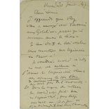 HENRI MATISSE (1869-1954) Autograph letter signed. 1947 Autograph letter signed "H Matisse" to his
