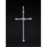DIAMOND CROSS PENDANT 18k white gold pendant set with diamonds weighing approximately 4,35ct Length: