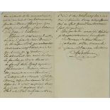 CHARLES-MAURICE DE TALLEYRAND (1754-1838) Autograph letter Paris, May 27th, 1824 1 pp. bi-leaflet