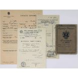 ANDRÉ GIDE (1869-1951) Passport signed with photographic portrait and 3 pieces concerning his trip