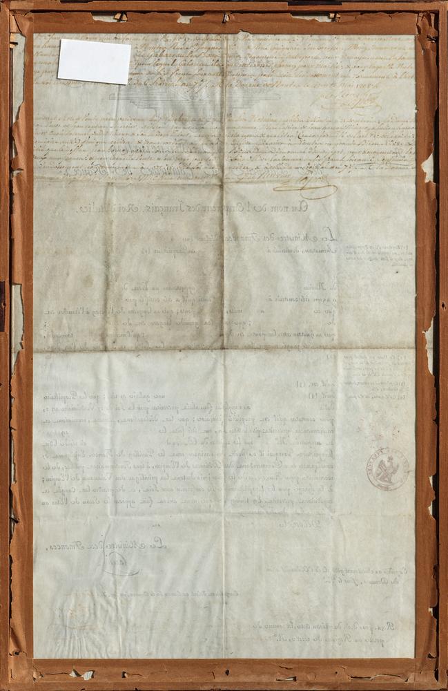 ACTE DE FRANCISATION D’UN BATEAU, 1808 Acte de Francisation des Bâtiments du Commerce de France, - Image 2 of 2