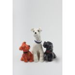 GOLDSCHEIDER MANUFACTURE Dogs ceramic figurine Ceramic, with polychrome glazes Stamped ‘Goldschider’