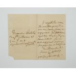 EUGÈNE DELACROIX (1798-1863) Autograph letter signed in French, to the architect Charles Devieur