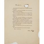 EMPRESS MARIE-LOUISE (1791-1847) Printed letter signed by Empress "Marie Louise" Blois, April 3,