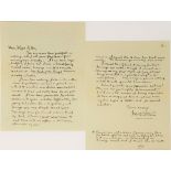 J.R.R. TOLKIEN (1892-1973) Signed autograph letter to illustrator Miss Sykes. Three ½ in-8° pages on