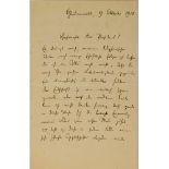 MAX PLANCK (1858-1947) Autograph letter signed "M. Planck" Berlin-Grunewald, 9 October 1910. 2 pp.