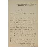 RICHARD STRAUSS (1864-1949) Autograph letter signed «Dr Richard Strauss», to Pauline Viardot «Hoch