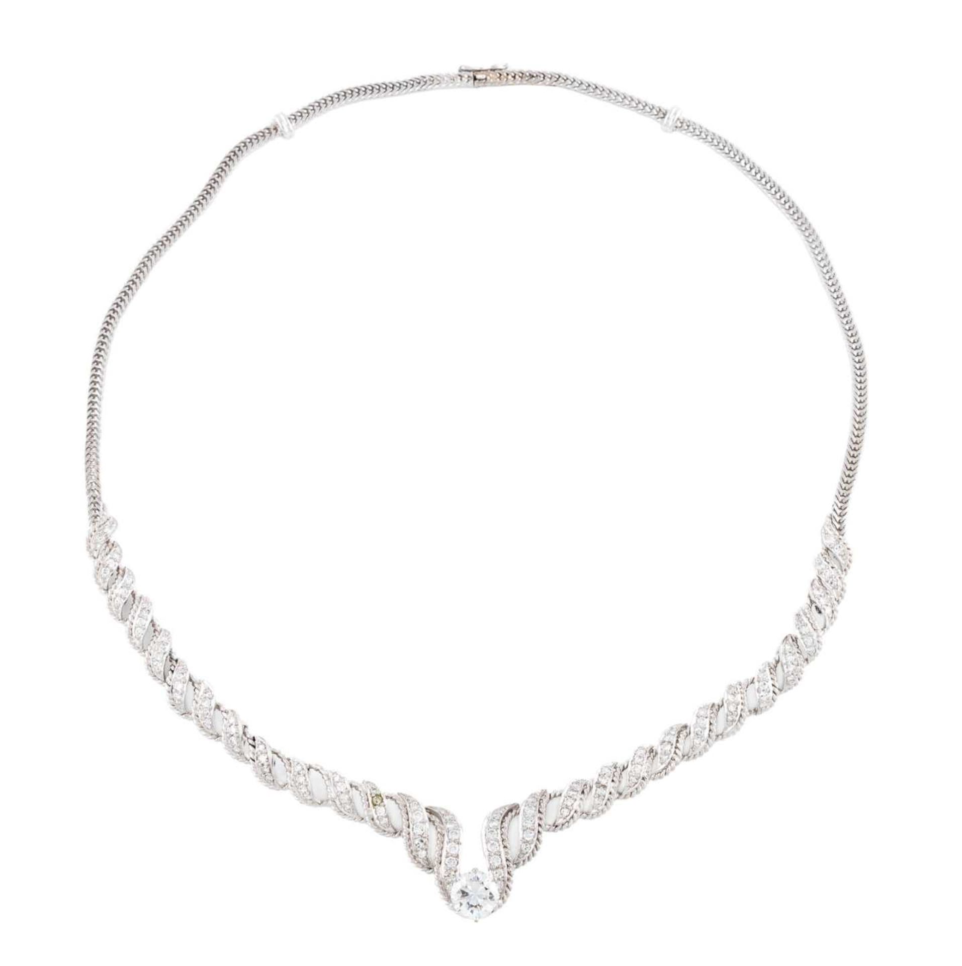 DIAMANT-COLLIER 'WILM' Deutsch, Hamburg, Hofjuwelier Wilm, 1950er Pl - Bild 2 aus 2