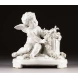 SITZENDER PUTTO MIT TAUBENPAAR Deutsch, Ernst Bohne Söhne, 1. Hälfte 20. Jh. <